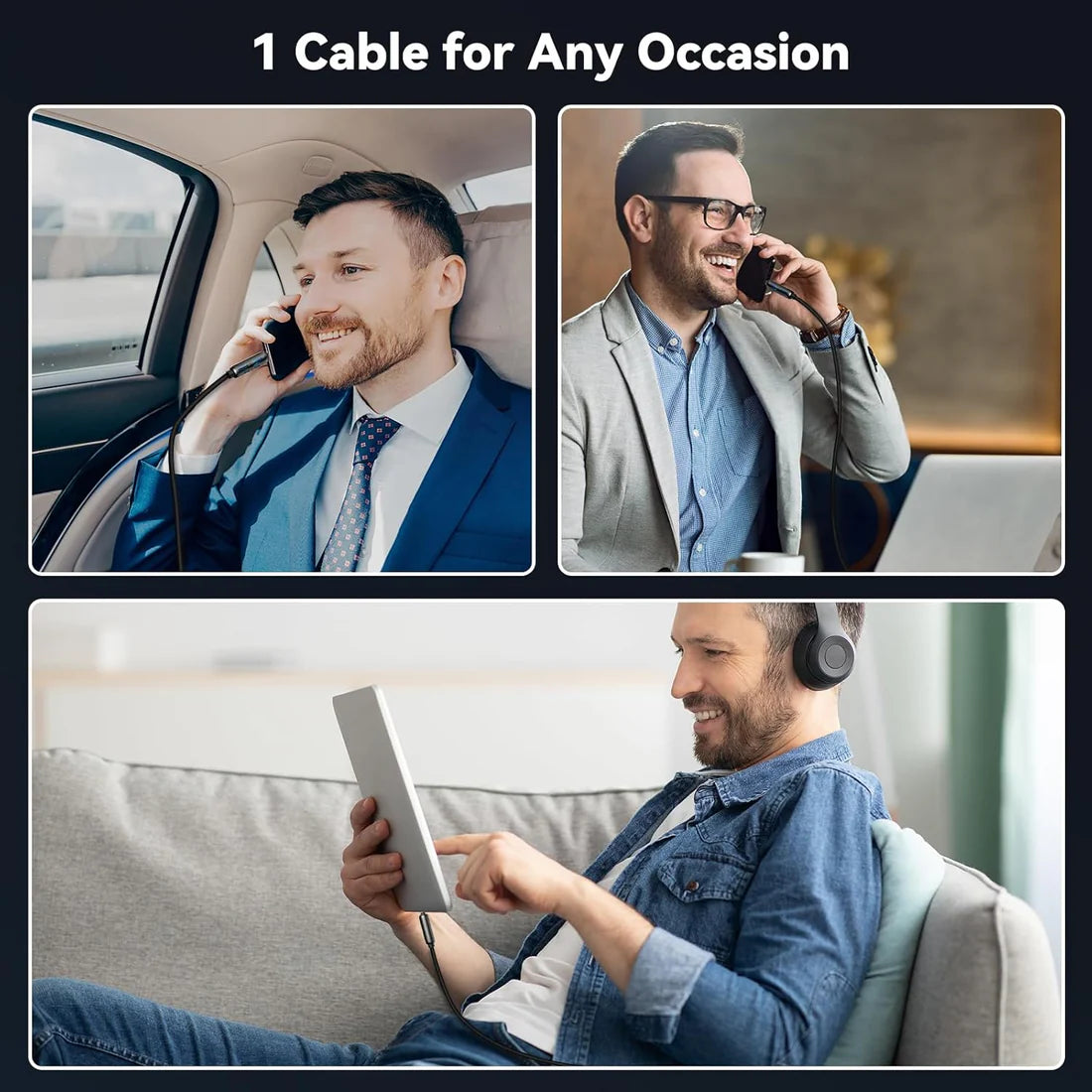 240W 4-in-1 USB-C Cable, PD 5A Fast Charging, Data Sync, USB-A, Type-C, Lightning, Aluminum, Compatible with iPhone 16/15, iPad, Samsung, Laptops